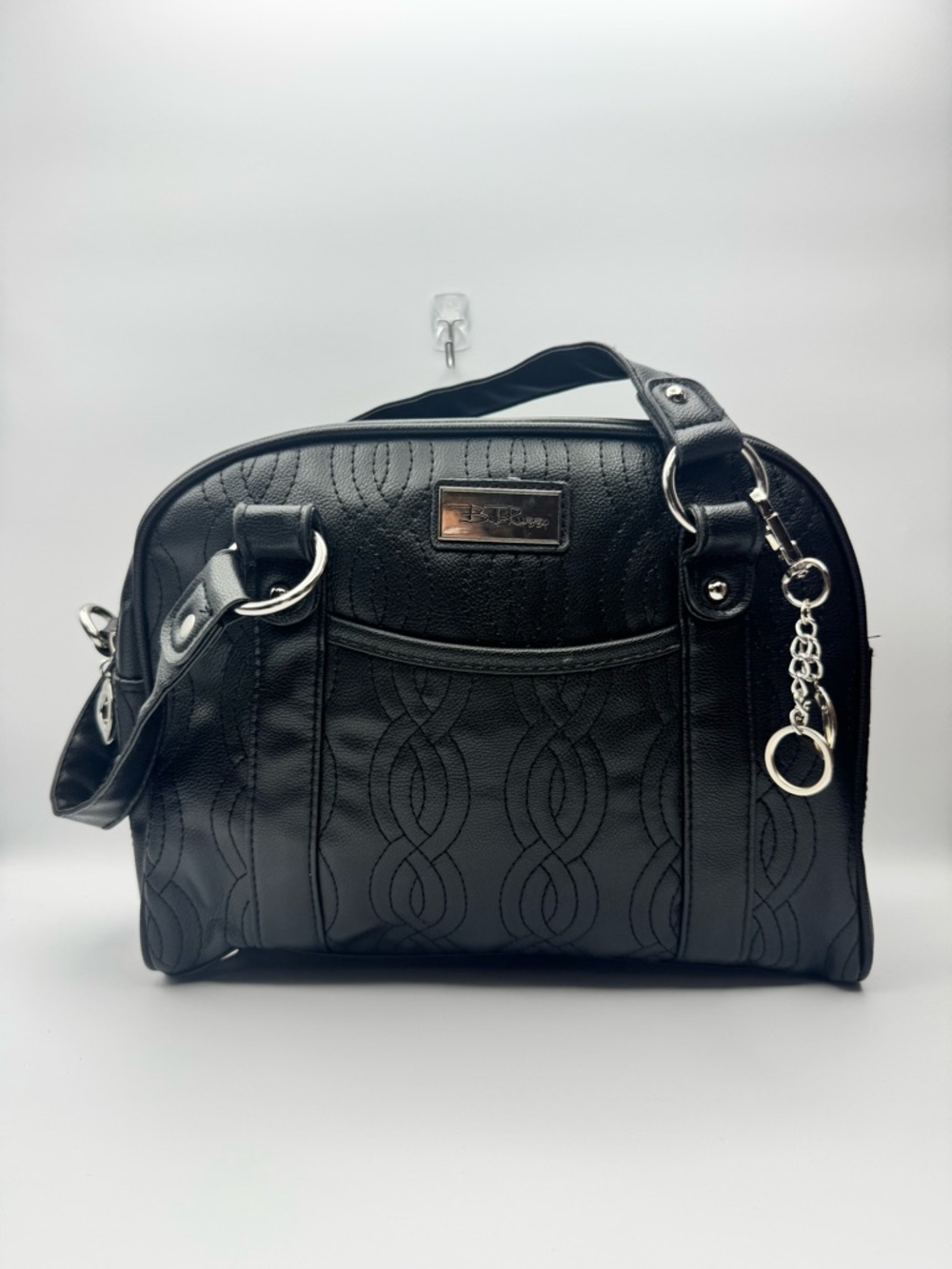 Bella Russo NEW Black Satchel Shoulder & Crossbody Bag Organizer Tote NEW - Picture 16 of 16